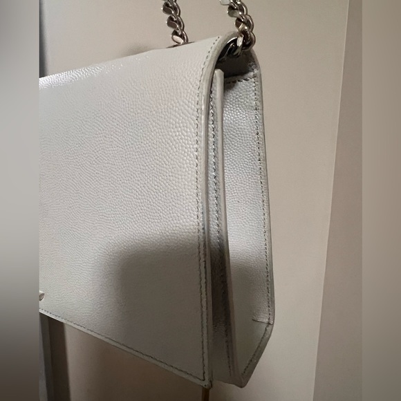 YSL Kate medium bag in gray leather and silver hardware - Picture 3 of 9